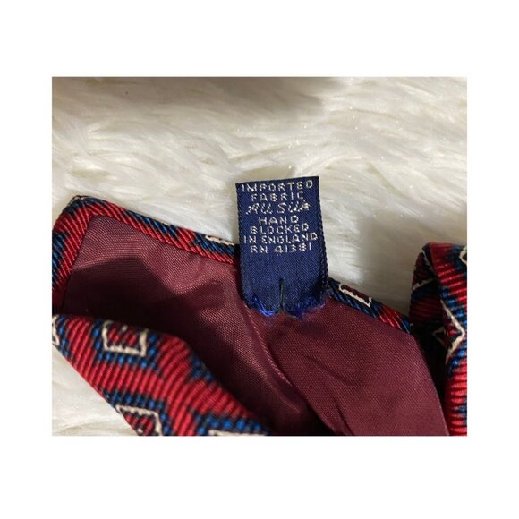 Vintage Polo Ralph Lauren X Saks Fifth Avenue Red Geometric Tie (EUC) - Picture 3 of 3